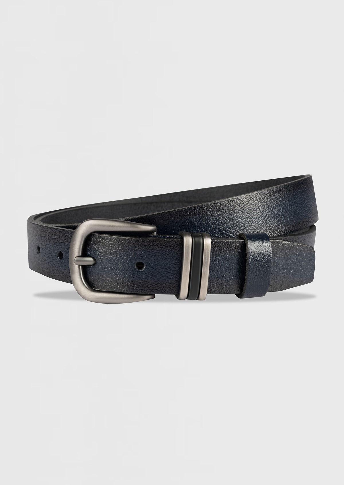 Navy Leather Belt