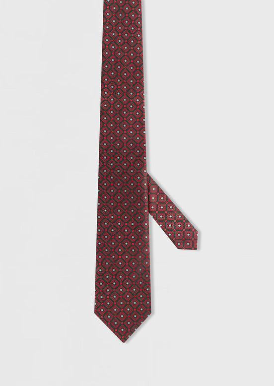 Black - Burgundy Patterned Tie