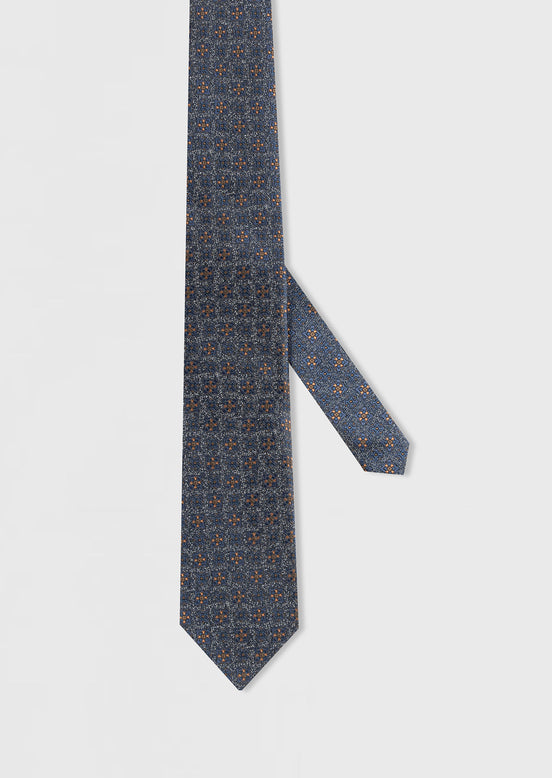 Dark Navy Patterned Tie