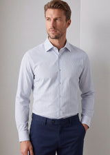 White - Sax Blue Long Sleeve Shirt