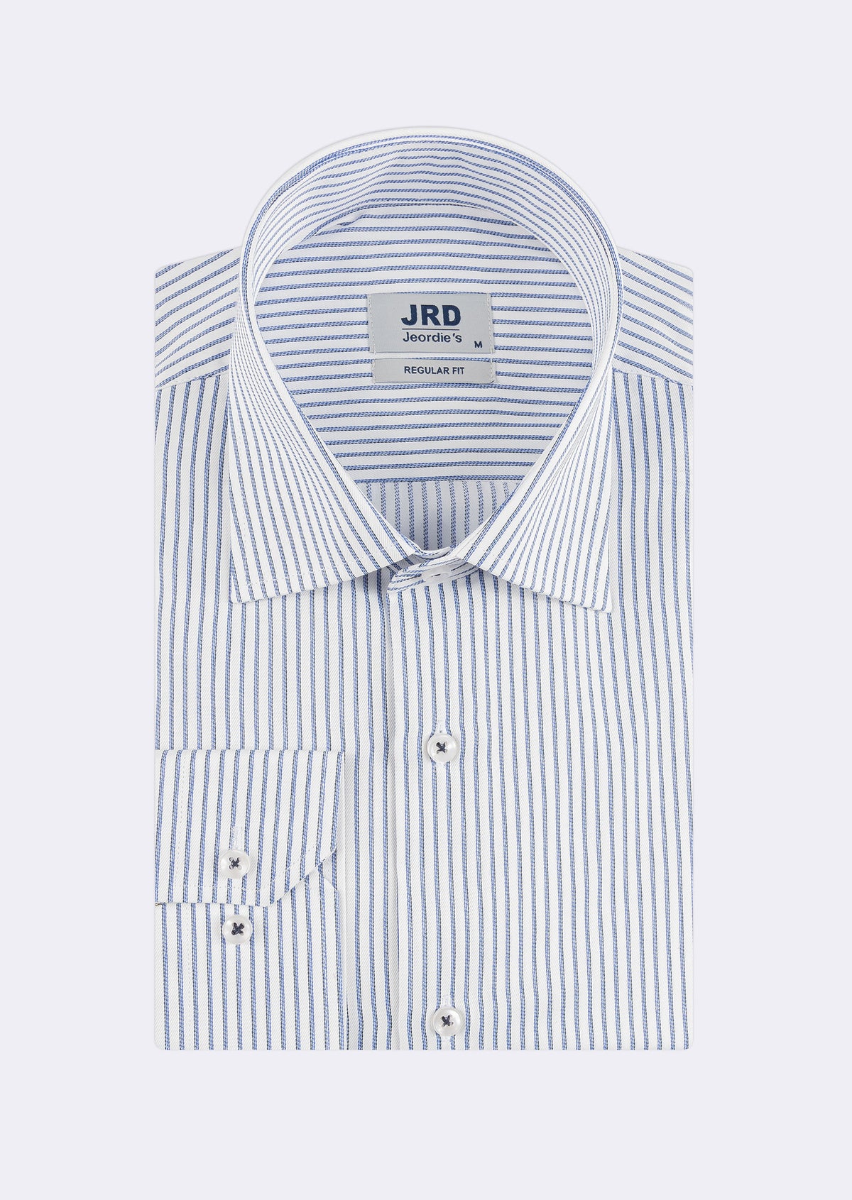 White - Sax Blue Long Sleeve Shirt