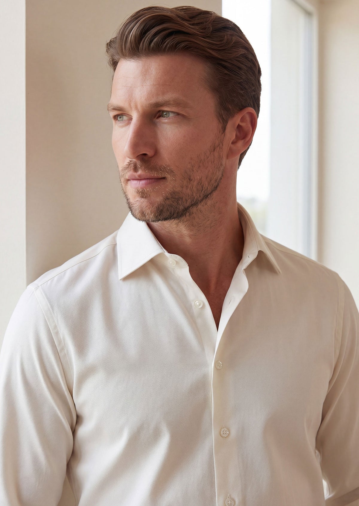 Cream Plain Shirt