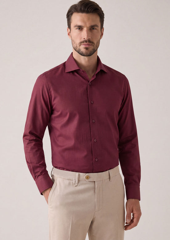 Burgundy Long Sleeve Shirt
