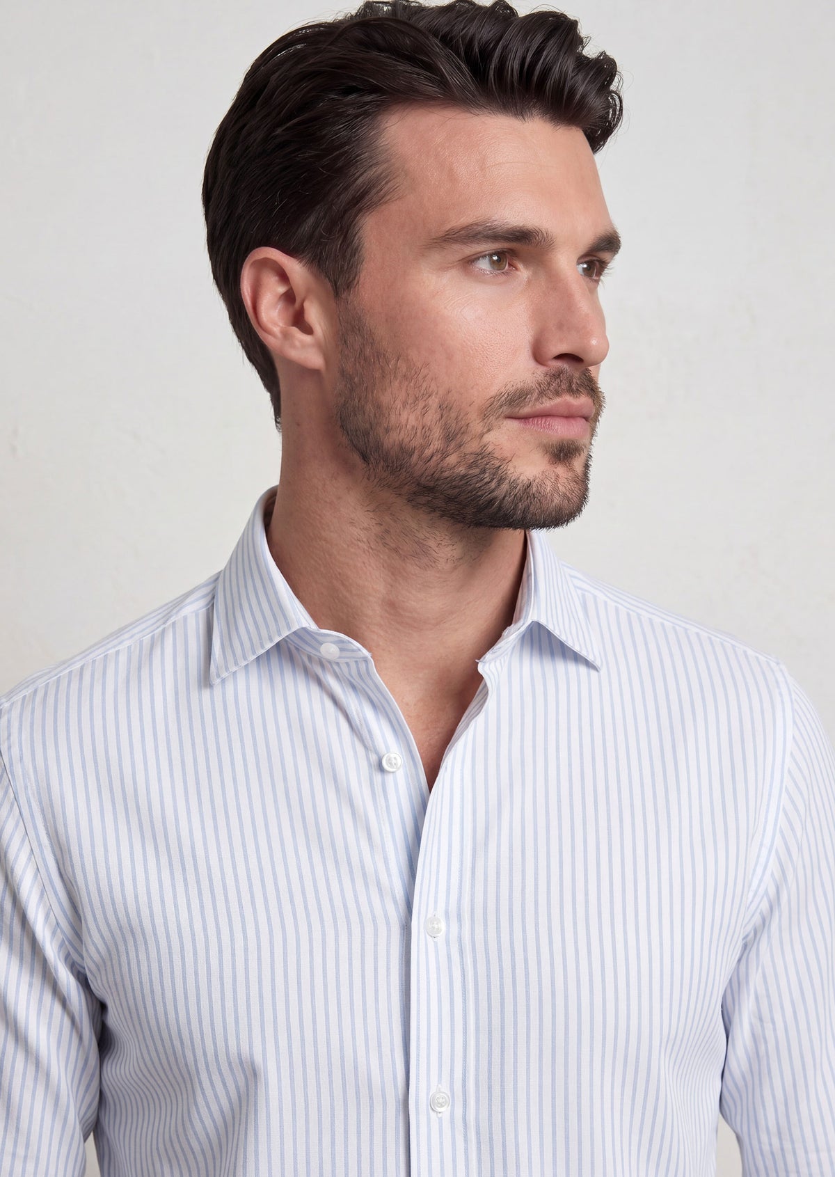 White - Blue Long Sleeve Shirt