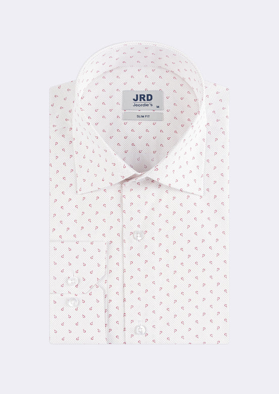White - Burgundy Long Sleeve Shirt