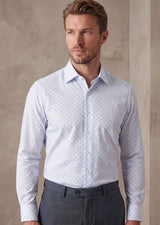 White - Sax Blue Long Sleeve Shirt