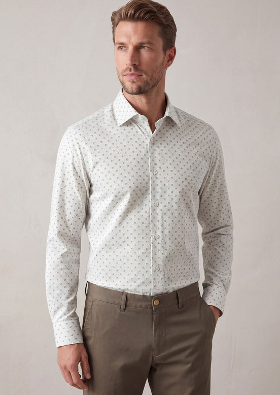 White - Green Long Sleeve Shirt