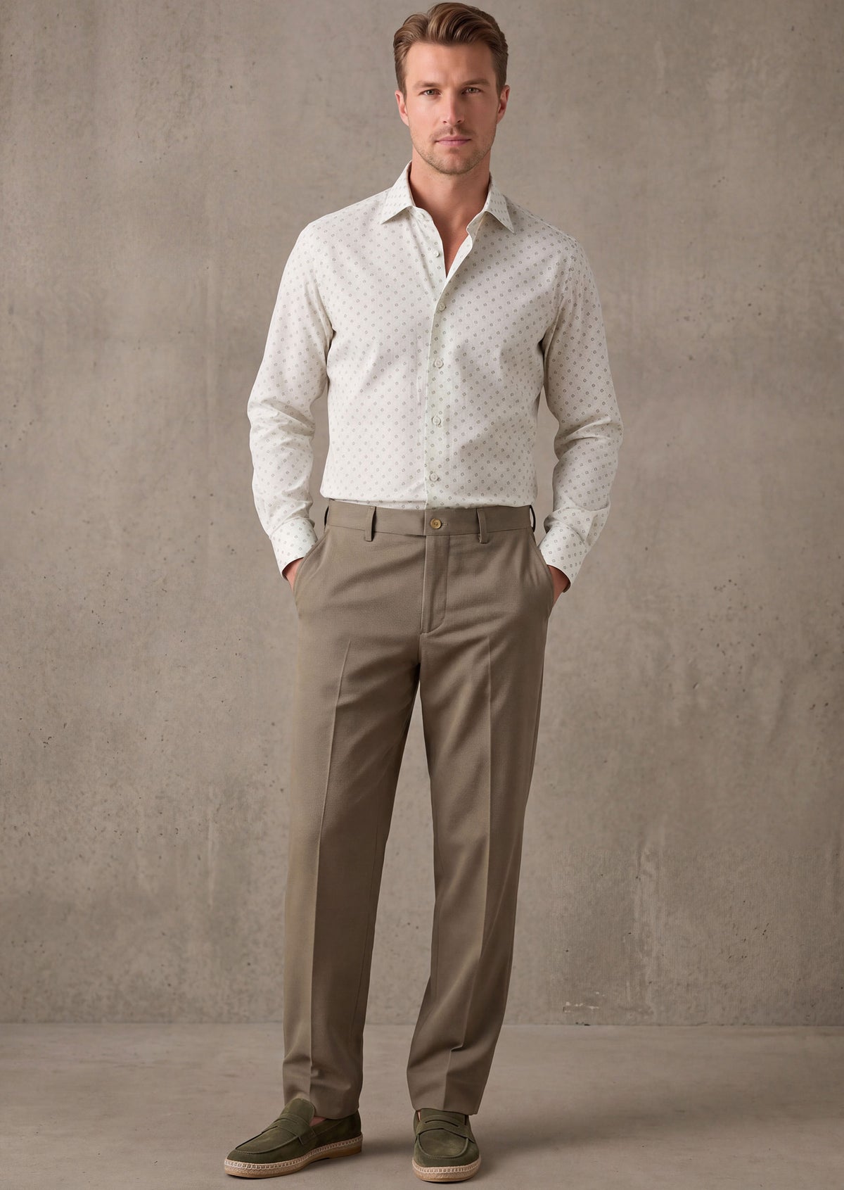 White - Green Long Sleeve Shirt