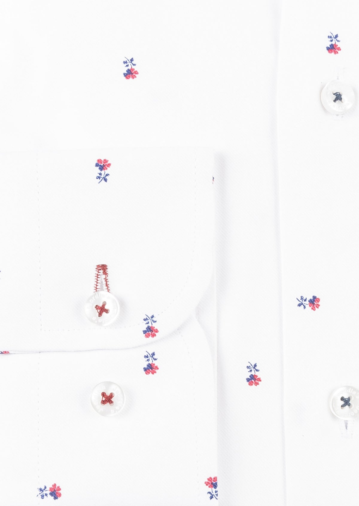 White - Burgundy Long Sleeve Shirt