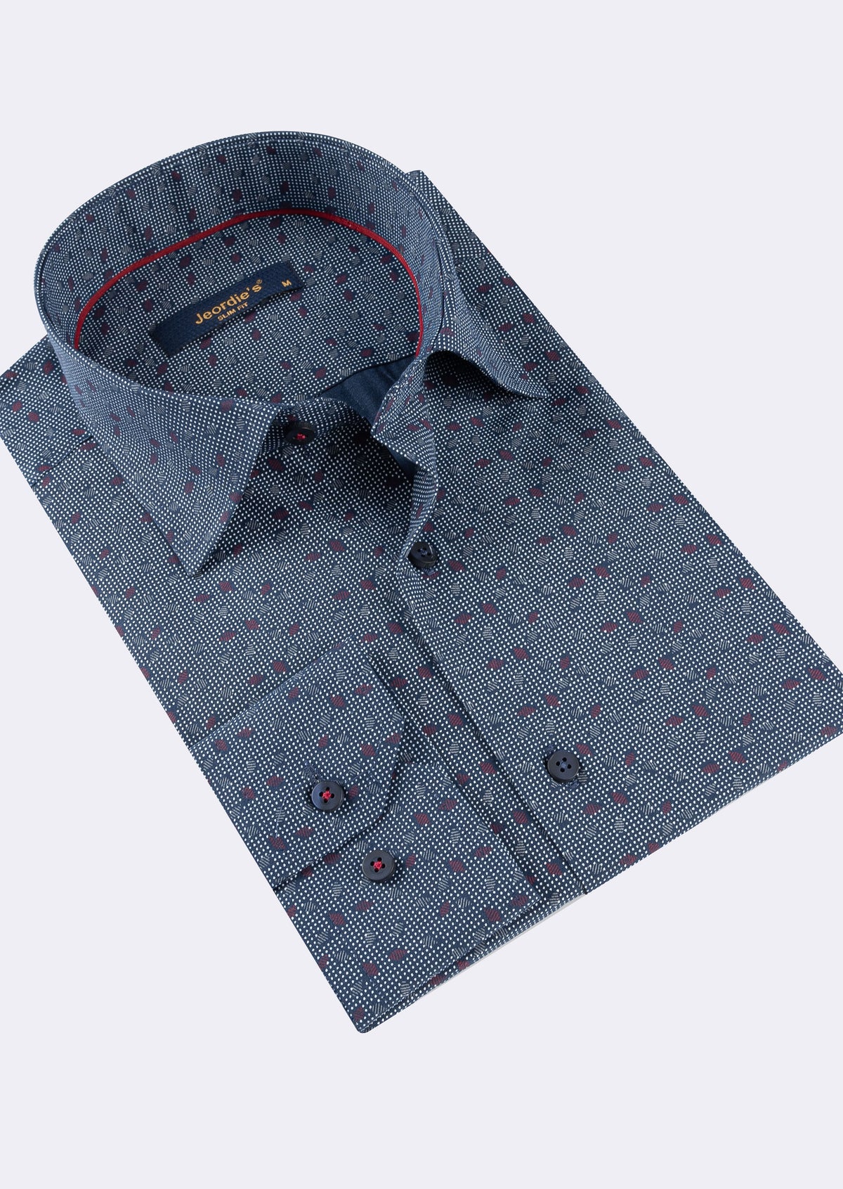 Navy - Burgundy Long Sleeve Shirt