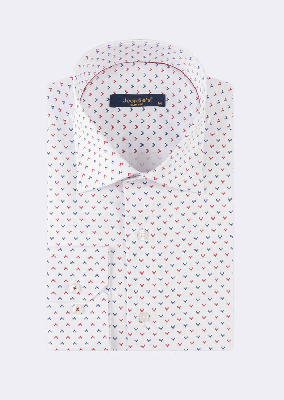 White - Burgundy Long Sleeve Shirt