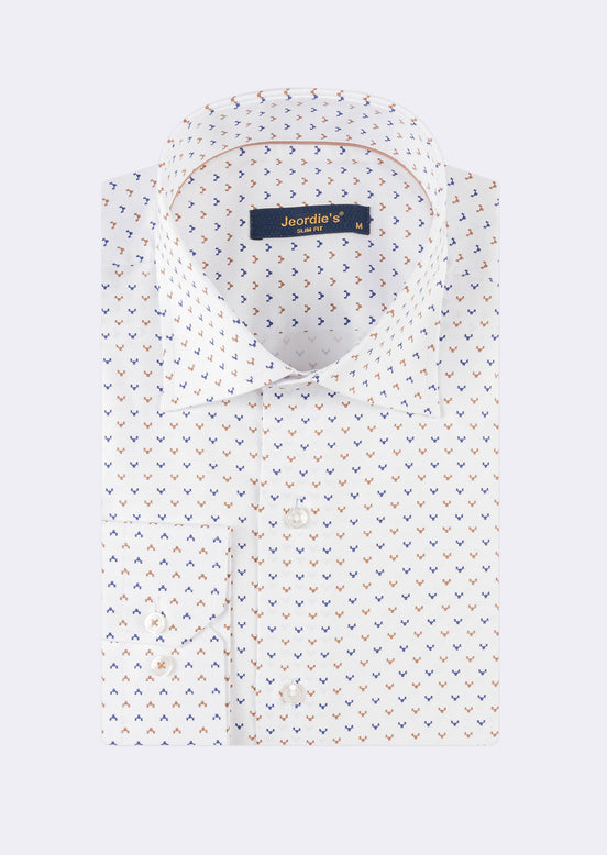 White - Brown Long Sleeve Shirt