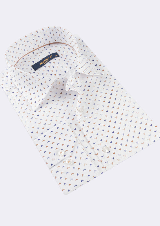 White - Brown Long Sleeve Shirt