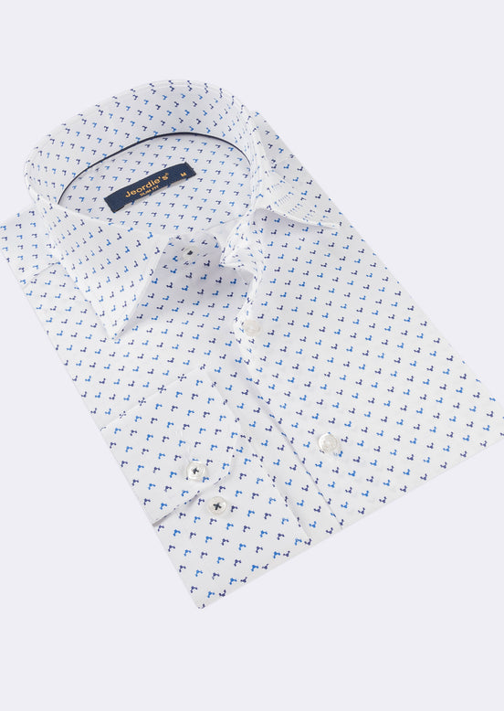 White - Navy Long Sleeve Shirt