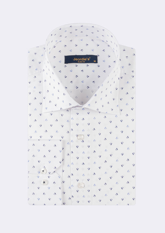 White - Navy Long Sleeve Shirt