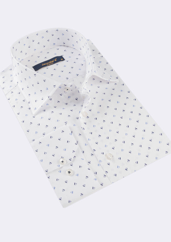White - Navy Long Sleeve Shirt
