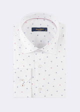 White - Burgundy Long Sleeve Shirt