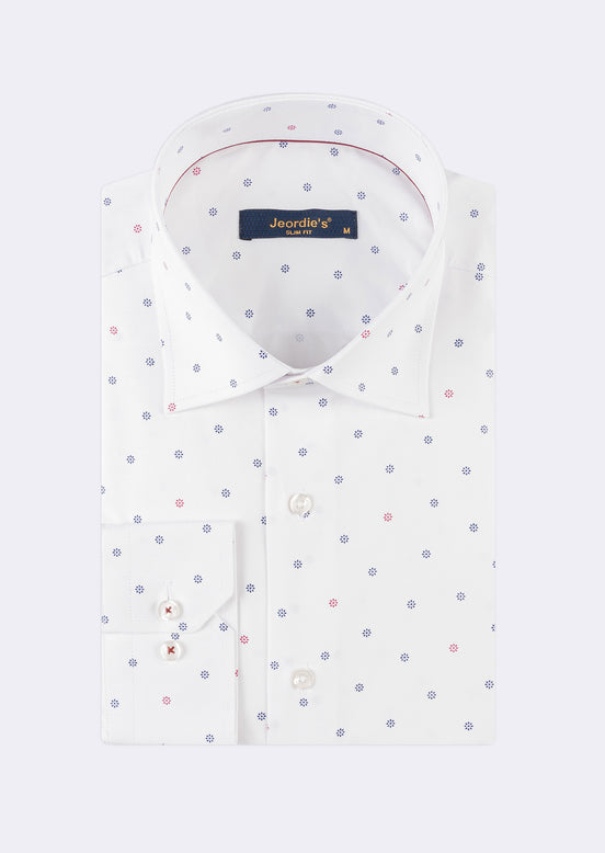 White - Burgundy Long Sleeve Shirt
