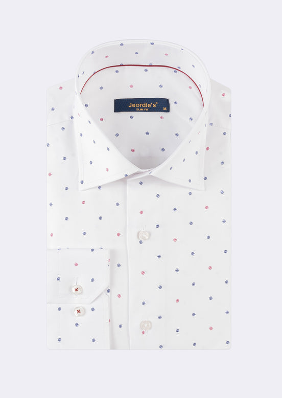 White - Burgundy Long Sleeve Shirt