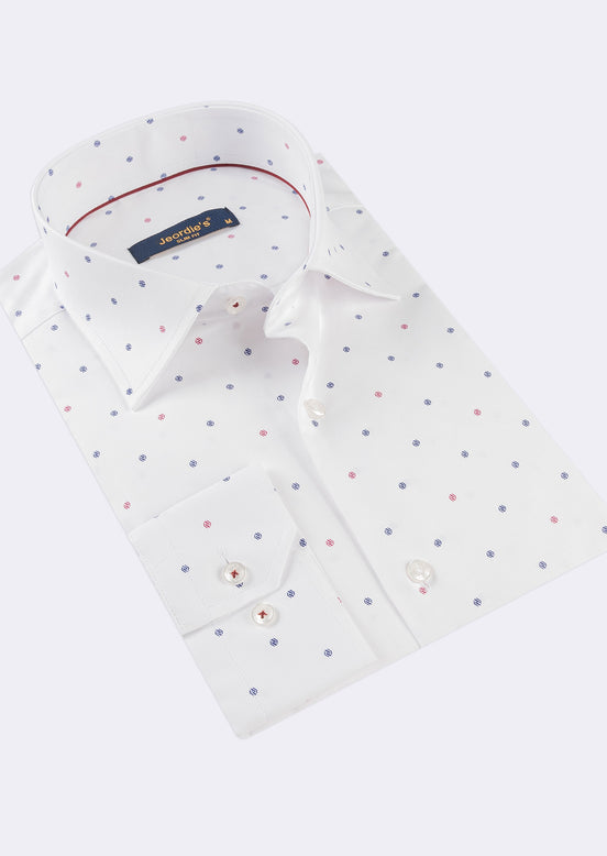 White - Burgundy Long Sleeve Shirt