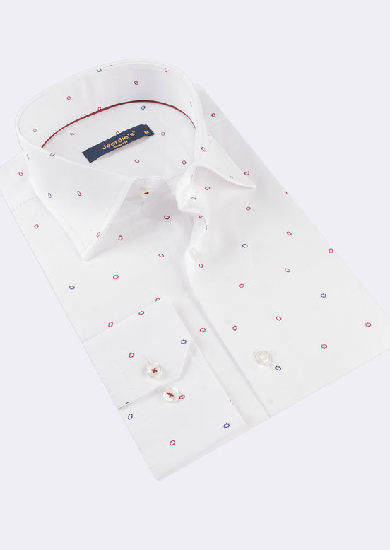 White - Burgundy Long Sleeve Shirt