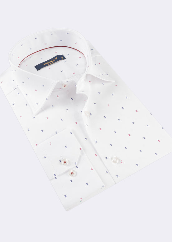 White - Burgundy Long Sleeve Shirt