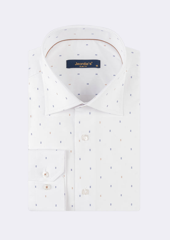 White - Brown Long Sleeve Shirt