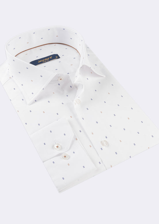 White - Brown Long Sleeve Shirt