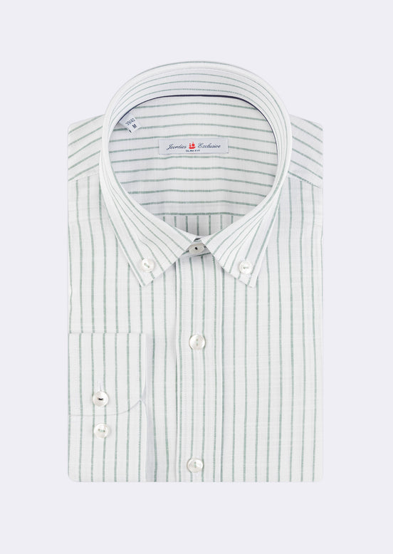 White - Green Long Sleeve Shirt