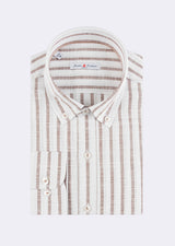 White - Brown Long Sleeve Shirt