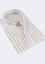 White - Brown Long Sleeve Shirt