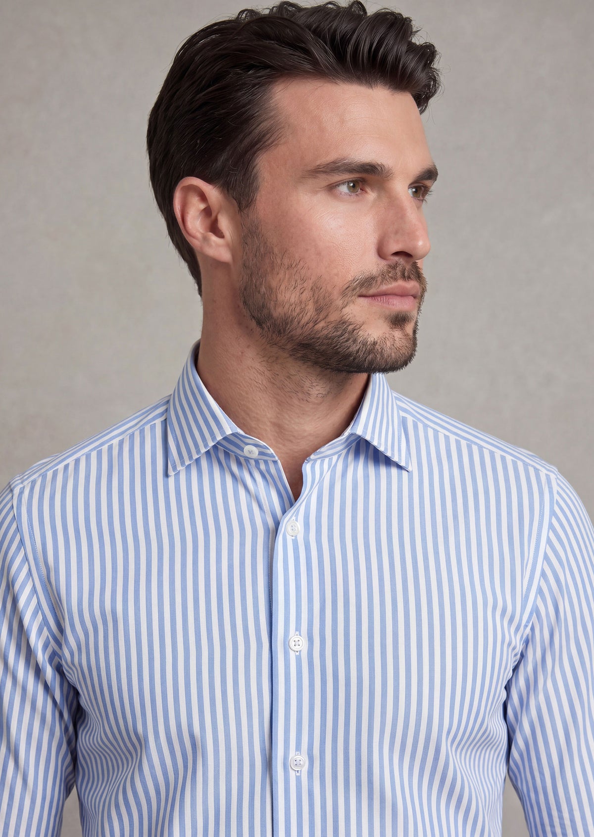 White - Blue Long Sleeve Shirt