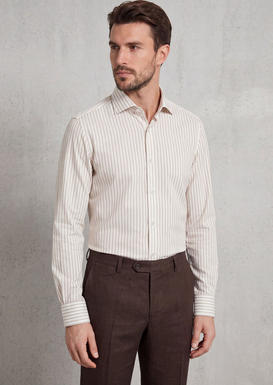 White - Beige Long Sleeve Shirt
