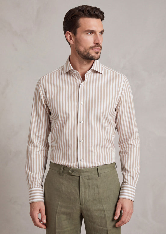 White - Beige Long Sleeve Shirt