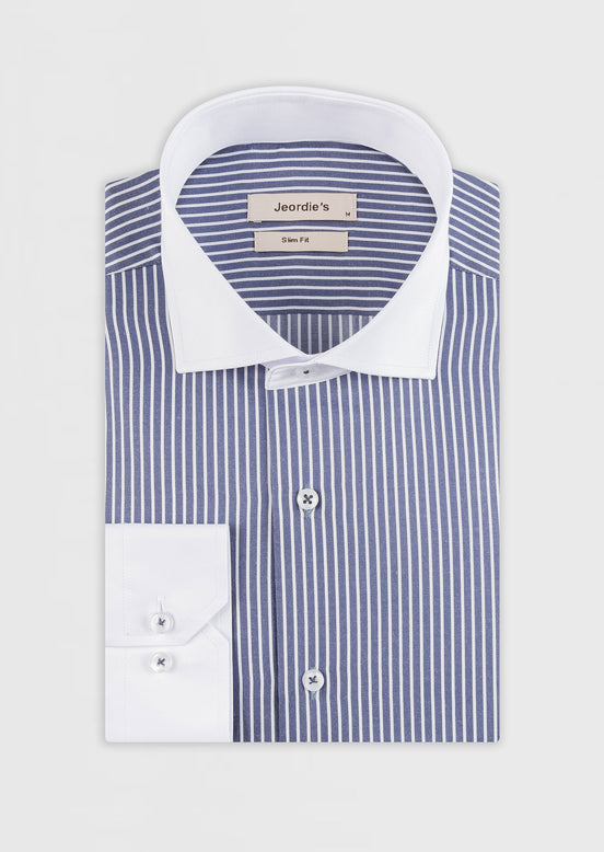Navy - White Long Sleeve Shirt