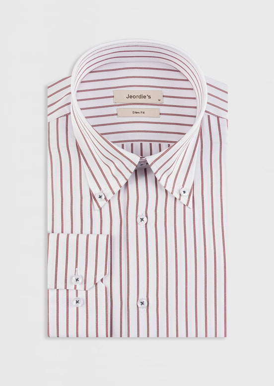White - Burgundy Long Sleeve Shirt
