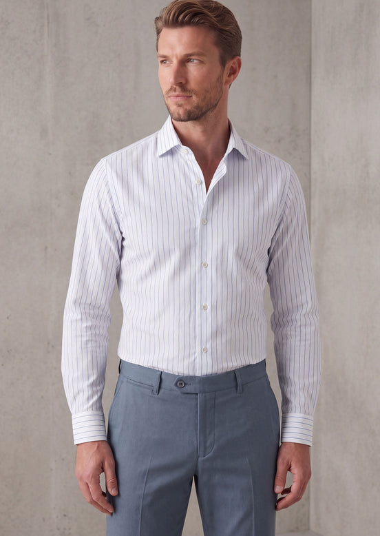 White - Blue Long Sleeve Shirt