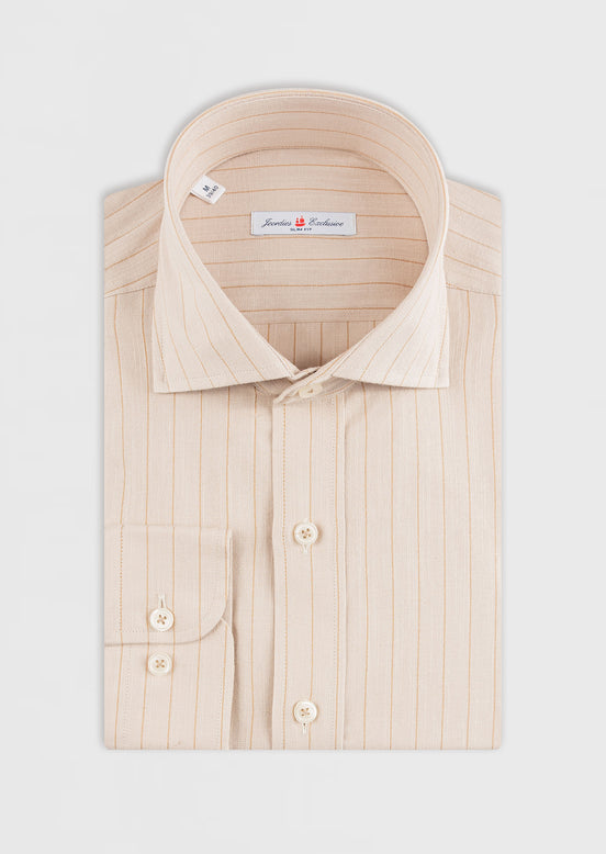 Beige - Brown Long Sleeve Shirt