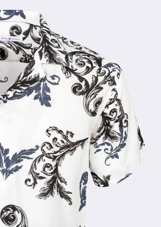 White - Grey Short Sleeve Shirt