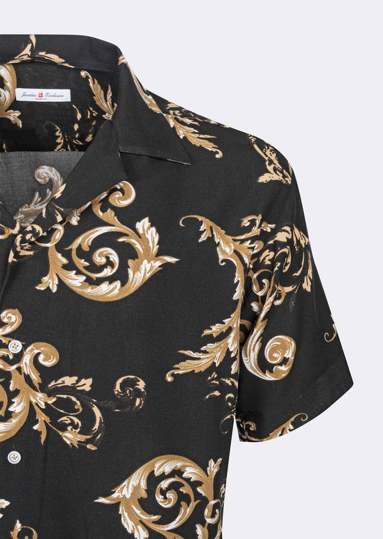Black - Brown Short Sleeve Shirt