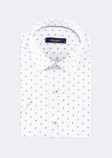 White - Brown Short Sleeve Shirt
