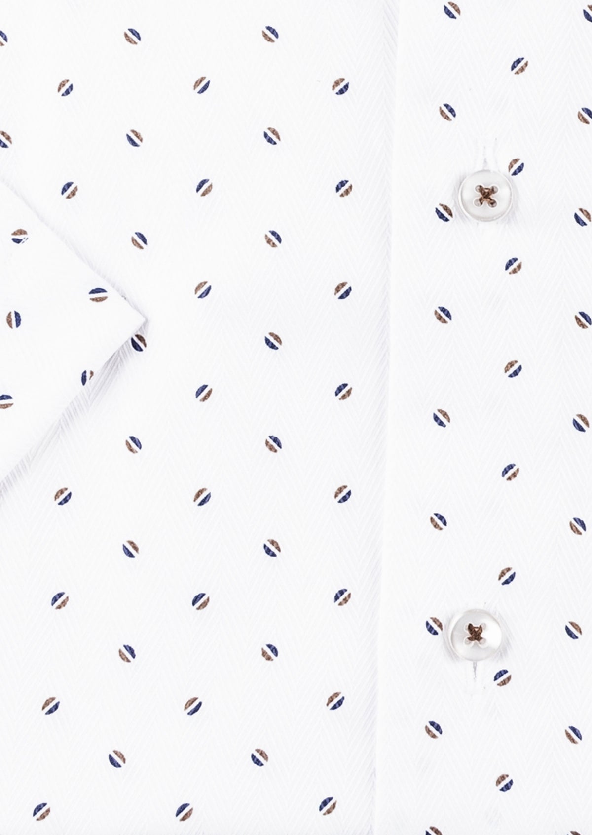 White - Brown Short Sleeve Shirt