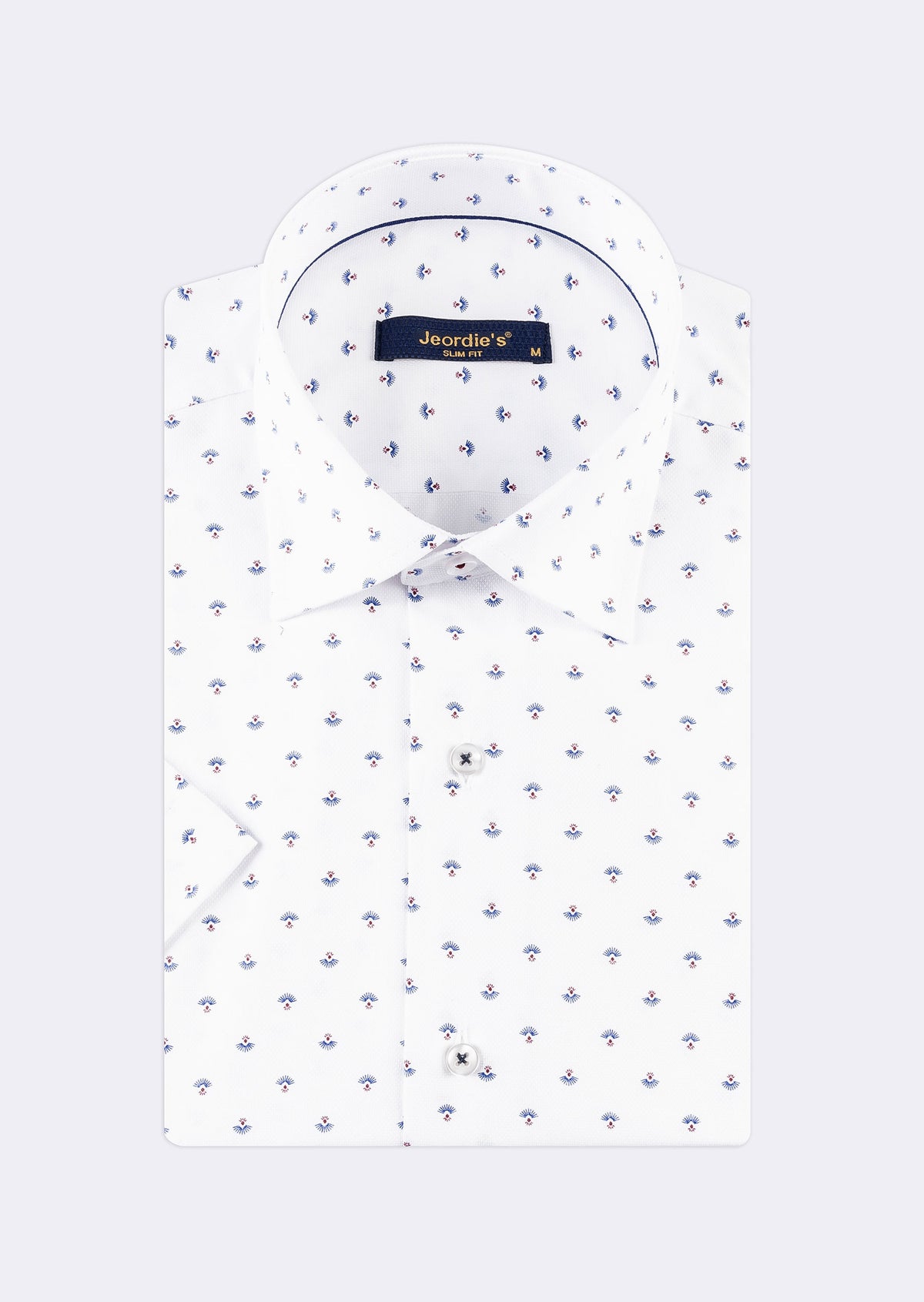 White - Burgundy Short Sleeve Shirt