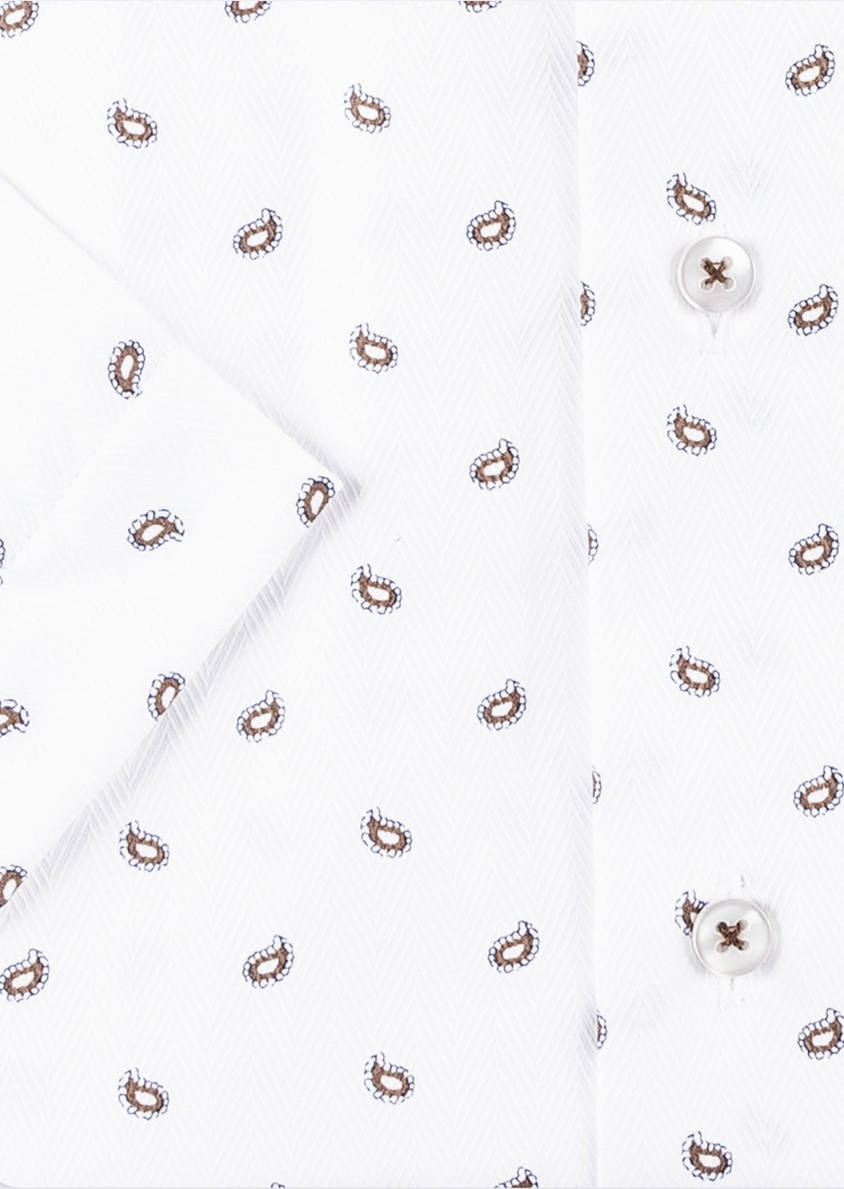 White - Brown Short Sleeve Shirt