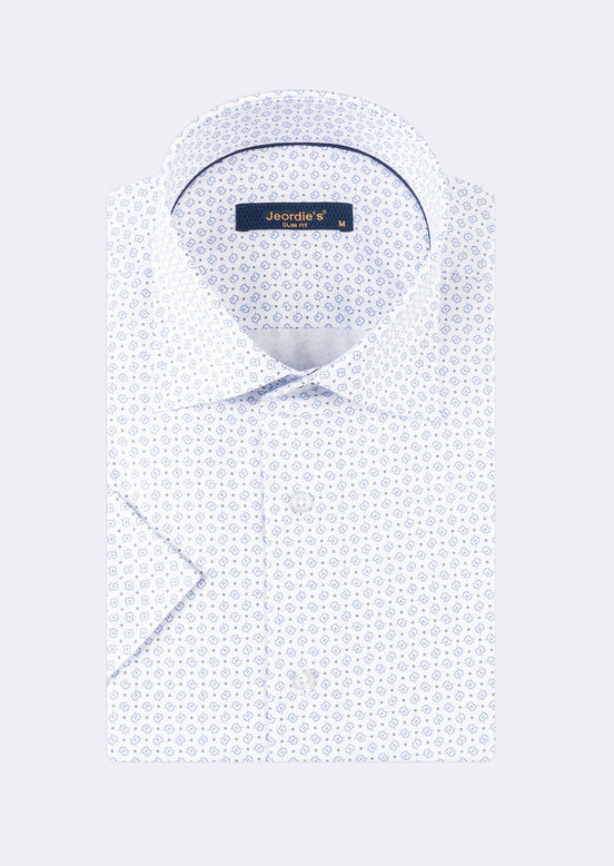 White - Blue Short Sleeve Shirt