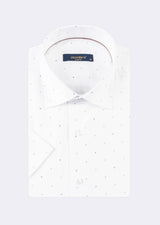White - Brown Short Sleeve Shirt