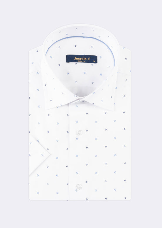 White - Blue Short Sleeve Shirt
