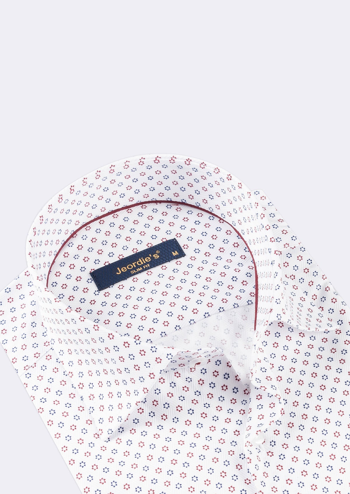 White - Burgundy Short Sleeve Shirt