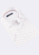White - Burgundy Short Sleeve Shirt