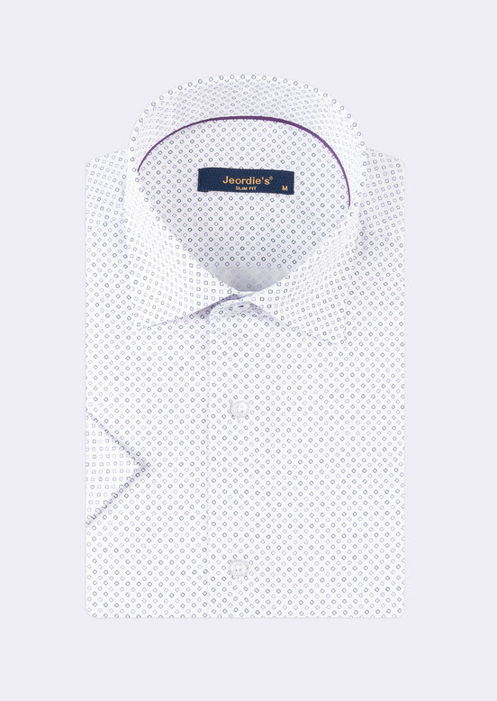 White - Lilac Short Sleeve Shirt